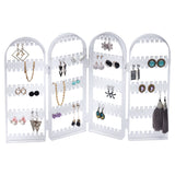 Kurtzy Foldable Clear Transparent Acrylic Jewellery Organiser Tall Storage Display for Earrings, Necklaces and Bracelets - Holds 120 Pairs of Earrings