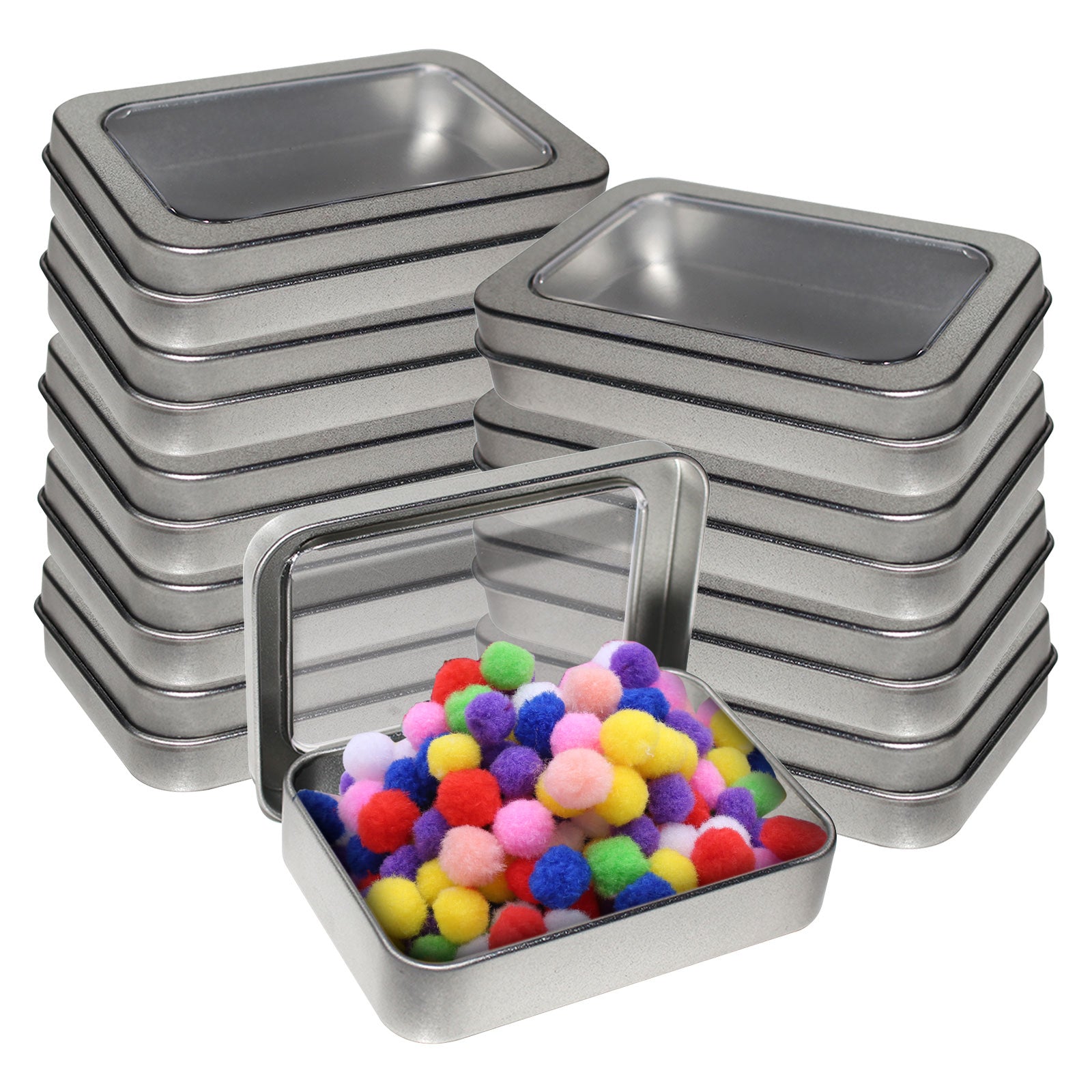 Kurtzy 10 Pack of Small Metal Tin Case Containers with Lids