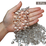 Crystal Bead Chain Set (6 pack - 1m Long) - 1.5cm wide (0.59") Clear Glass Octagonal Shaped Crystal Beads for Chandeliers, Hanging Door Curtains, Wedding Decorations, Bracelet and Jewellery Making