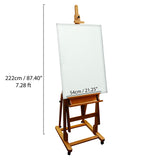 Artist Easel 87.40” (7.28ft) – Large Adjustable Wooden Studio Easel can hold 90” of Canvas – Ideal for Painting Drawing Wedding Outdoor Sketching Beech Wood Display Exhibition (222cm)