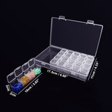 Detachable Storage Box (2 Pack) - 28 Grid Transparent Clear Plastic Organiser Display Case with Lock - DIY Nail Art, Diamond Painting Rhinestone, Embroidery Thread, Buttons, Beads and Jewelry Findings