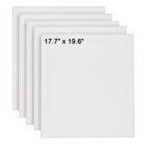 KURTZY 5 pcs Canvas Board - Blank Canvas Set - Artist Canvas Frame - Canvas Panel - Acrylic Painting Board with Pre Stretched Canvas for Artwork, Water Painting board   - 17.7" x 19.6" (44.95 x 49.78cm)