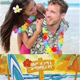 Hawaiian Necklace / Hawaiian Garlands - 50 Pieces Hawaiian Leis, Hawaiian Ruffled Flowers Lei Luau Hula Aloha Hawaii Floral Necklace Perfect For Summer Beach Theme Party Favors - Hawaiian Flowers