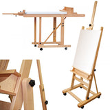 Artist Easel 87.40” (7.28ft) – Large Adjustable Wooden Studio Easel can hold 90” of Canvas – Ideal for Painting Drawing Wedding Outdoor Sketching Beech Wood Display Exhibition (222cm)