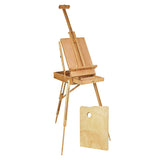 Kurtzy Easel Stand - 190 cm/ 74.8" French Easel - Adjustable Foldable Large Wooden Tripod Easel for Artists with Storage Shelf and Pallete - Hold Canvas Upto 17.71" - Ideal for Painting, Sketching and Drawing