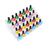 4 Tier Nail Polish Stand - Transparent Acrylic Makeup Storage Organiser ? Table Top Nail Polish Display Rack Holds 32 Bottles