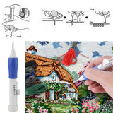 Embroidery Pen - 3 Piece Magic Embroidery Pen Punch Needle Set with 2 Spare Needles and Needle Threader by Curtzy - DIY Embroidery Pen for Stitching , Sewing ,Crafts and more