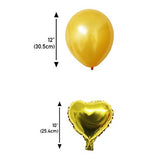 Latex Balloons (12 Inch) - 34 Gold, 34 Pink, 34 Pearl White Foil Baloons with 3 Gold Foil Heart Ballons for Kids Birthday, Wedding, Graduation, Baby shower, Hen's Party Bulk Decoration Kit