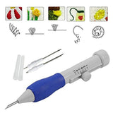 Embroidery Pen - 3 Piece Magic Embroidery Pen Punch Needle Set with 2 Spare Needles and Needle Threader by Curtzy - DIY Embroidery Pen for Stitching , Sewing ,Crafts and more