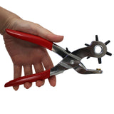 KURTZY Belt hole puncher  - Leather hole punch tool - 6 hole Revolving Punch - Multi Sized Puncher ideal for Belts, Crafts, Card, Rubber, etc  -Size 2mm, 2.5mm, 3mm, 3.5mm, 4mm and 4.5mm.