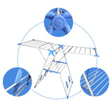 BELLE VOUS Clothes Dryer Stand 160cm (62.99") Multi-functional Fold-able Stainless Steel Indoor/Outdoor Portable Laundry Air Dryer with Bottom Shoe Holder Stand-Adjustable Wider Wing Drying Rack