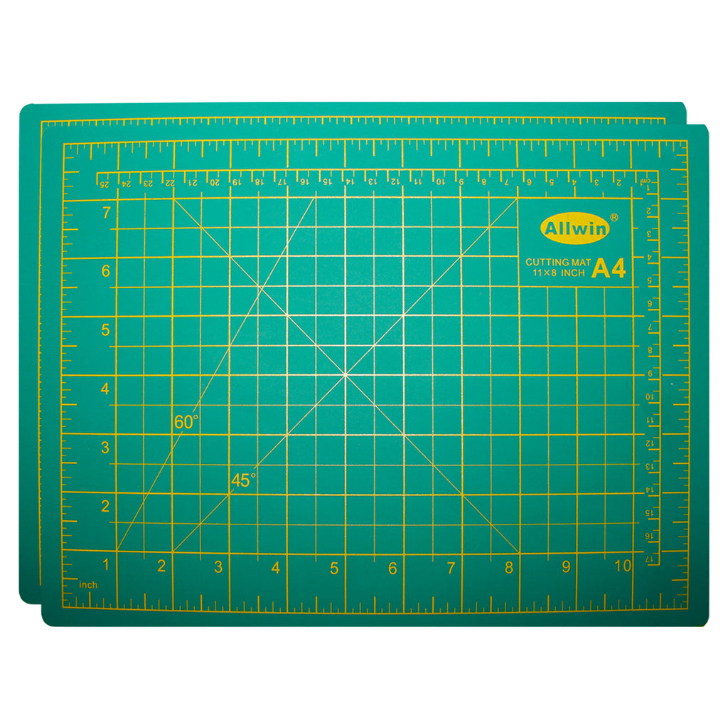 Belle Vous A4 Cutting Mat - Self Healing Non Slip Rotary Cutting Mat - Professional Cutting Mat - Craft Cutting Mat Metric/Imperial 22 x 30cm / 8.66 x 11.81 inches / Green / Silicone / Trimming Board