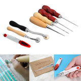 Kurtzy 20 Pcs Leather Sewing Kit - Leather Stitching Awl- Sail Repair Kit with Waxed Leather Thread- Sew Leather Kit includes Awl, Thimble Ring, upholstery, Curved, Shoe & Sail Needles