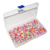 Kurtzy 382 Pcs Children DIY Beads Set Bracelet Bead Art & Jewellery Making Tool - Bead String Making Set with Assorted Shape Pop Beads, A-Z Letter Beads, Elastic Cord, Jump Rings, Lobster Clasp & Box