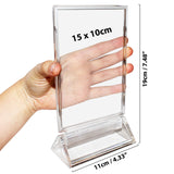 Perspex Display Stands (6 Pcs ) - Double Sided Clear A6 Portrait Counter Top Vertical Poster Presentation Stands, Upright Plastic Desk Sign Holder, Poster Holder ,Menu holder, Photo holder with Flat Base-  Size 19cm (7.48") H & 11cm (4.33") W