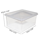 Kurtzy 3 Pack Acrylic Plastic Food Storage Box - Stackable Fridge Containers with Drain Grate ? Space Saving Organiser and Multi-Purpose Storage Box for Kitchen, Pantry, Camping, Picnic, Work and Hiking