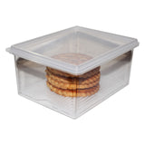 Kurtzy 3 Pack Acrylic Plastic Food Storage Box - Stackable Fridge Containers with Drain Grate ? Space Saving Organiser and Multi-Purpose Storage Box for Kitchen, Pantry, Camping, Picnic, Work and Hiking