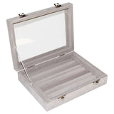 Kurtzy 72 Velvet Ring Storage display Box with 9 Ring Rolls with transparent lid - Cufflinks safe and Easy to transport