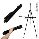 Kurtzy 4 pack Easel Stand of Size 165cm (64.96") - Collapsible Aluminum Telescopic Artist Easel - Studio Painting Easel Tripod Display for Drawing Board, Outdoor & Indoor Sketching, Painting Display