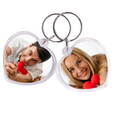 Clear Heart Acrylic Photo Keychains