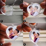 Clear Heart Acrylic Photo Keychains