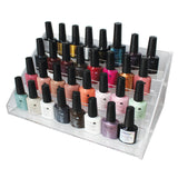 4 Tier Nail Polish Stand - Transparent Acrylic Makeup Storage Organiser ? Table Top Nail Polish Display Rack Holds 32 Bottles