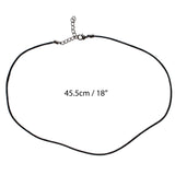 25 Piece Black Jewellery Making Necklace Cord with Chain by Kurtzy - 18" and 2mm Round Nylon Cord for Choker and Pendant Necklaces - Silver Plated Chain and Lobster Clasp - Bulk Set