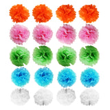 Multicolor Tissue Pom Pom Balls Decoration Set