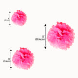 Pink Tissue Paper Pom Pom with Banner Decorations Set