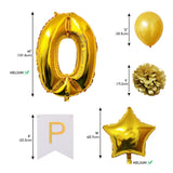 Banner Set: Gold & White Happy Birthday