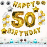 Happy Birthday Balloon Set: Gold & Silver