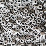1000 Pack of White Alphabet Beads